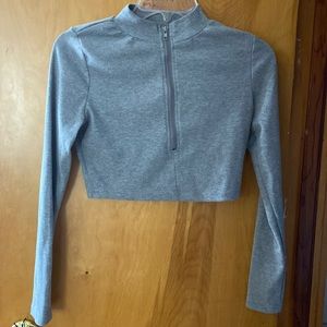 SHEIN cropped half zip shirt